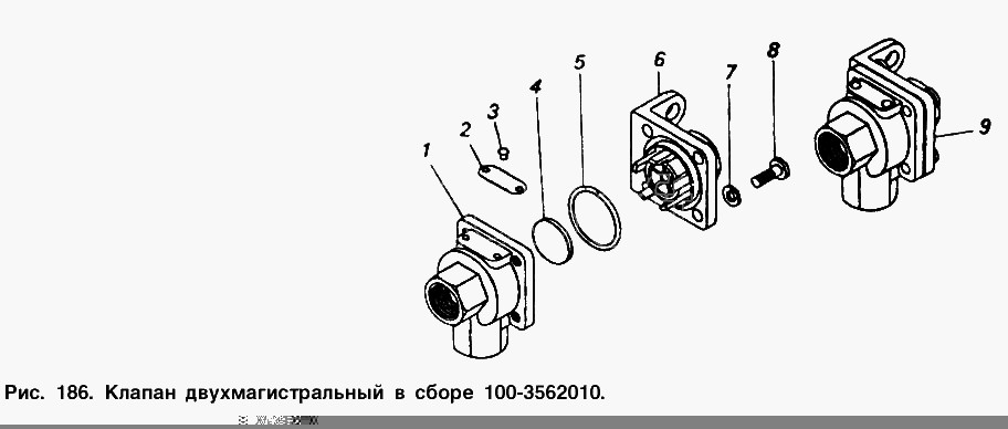 КАМАЗ Клапан двухмагистральный в сборе