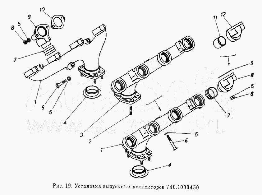 КАМАЗ Установка выпускных коллекторов