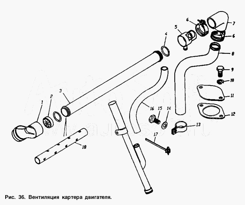 КАМАЗ Вентиляция картера двигателя